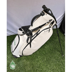 Used Vessel Carry Stand Golf Bag White w/ Dual Straps Embroidered Front Panel