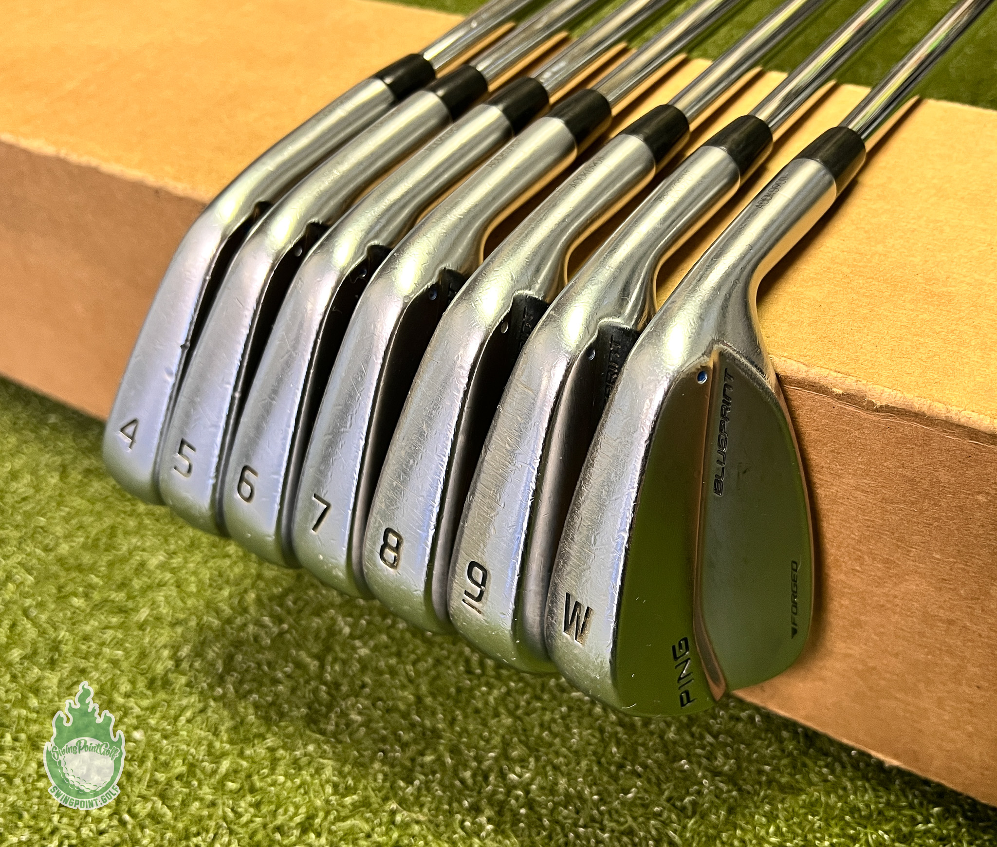 RH Ping Blue Dot Blueprint Forged Irons 4-PW TI X100 X-Stiff