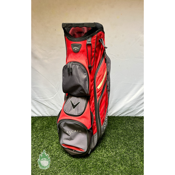Used Callaway CHEV ORG 14 Way Golf Cart Carry Bag Red/Grey