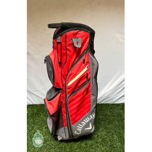 Used Callaway CHEV ORG 14 Way Golf Cart Carry Bag Red/Grey
