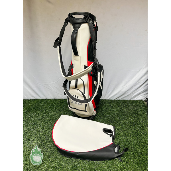 Used Miura Vessel Carry 4-way Stand Bag White/Black/Red w