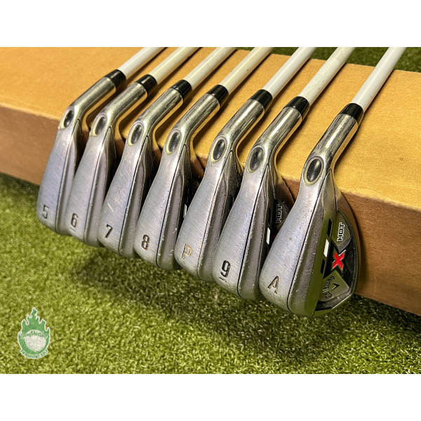 Used RH Callaway X Hot Irons 5-PW/AW 75g Regular Flex Graphite Golf Club Set