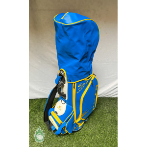 Cobra 6-Way Golf Staff Bag 2018 100th PGA Championship Yellow/Blue w/ Rainhood