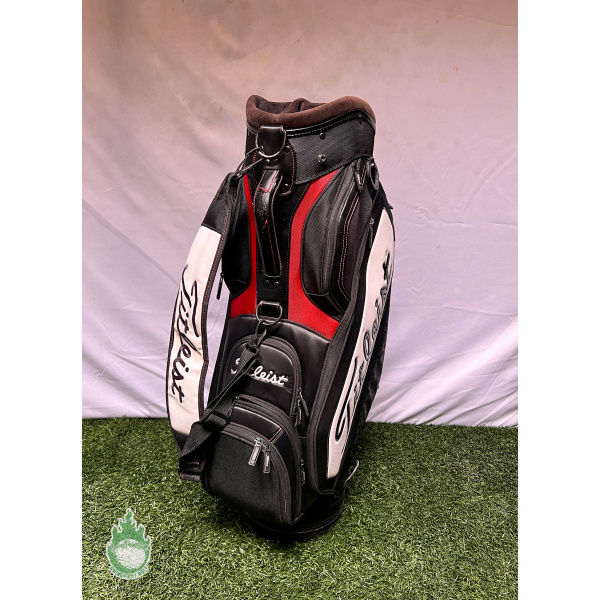 Titleist golf bag 6 way Staff Bag Black White With Rain deals Cover