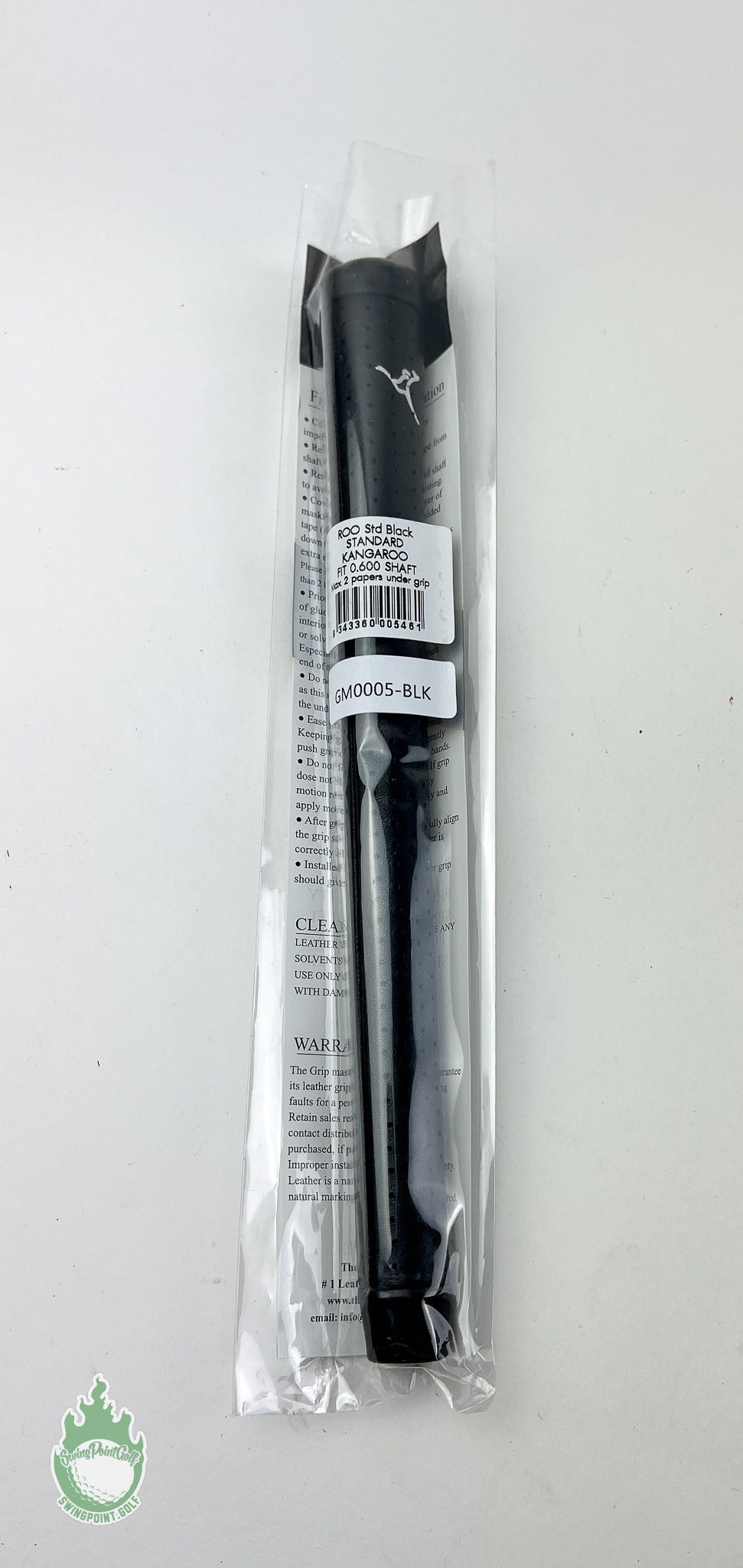 New Grip Master Genuine Kangaroo Leather Stitchback Black Golf Grip ...