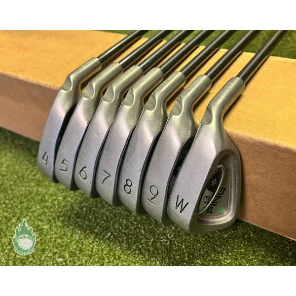 Used RH Ping Green Dot i3+ Irons 4-PW Regular Flex Graphite Golf Club Set