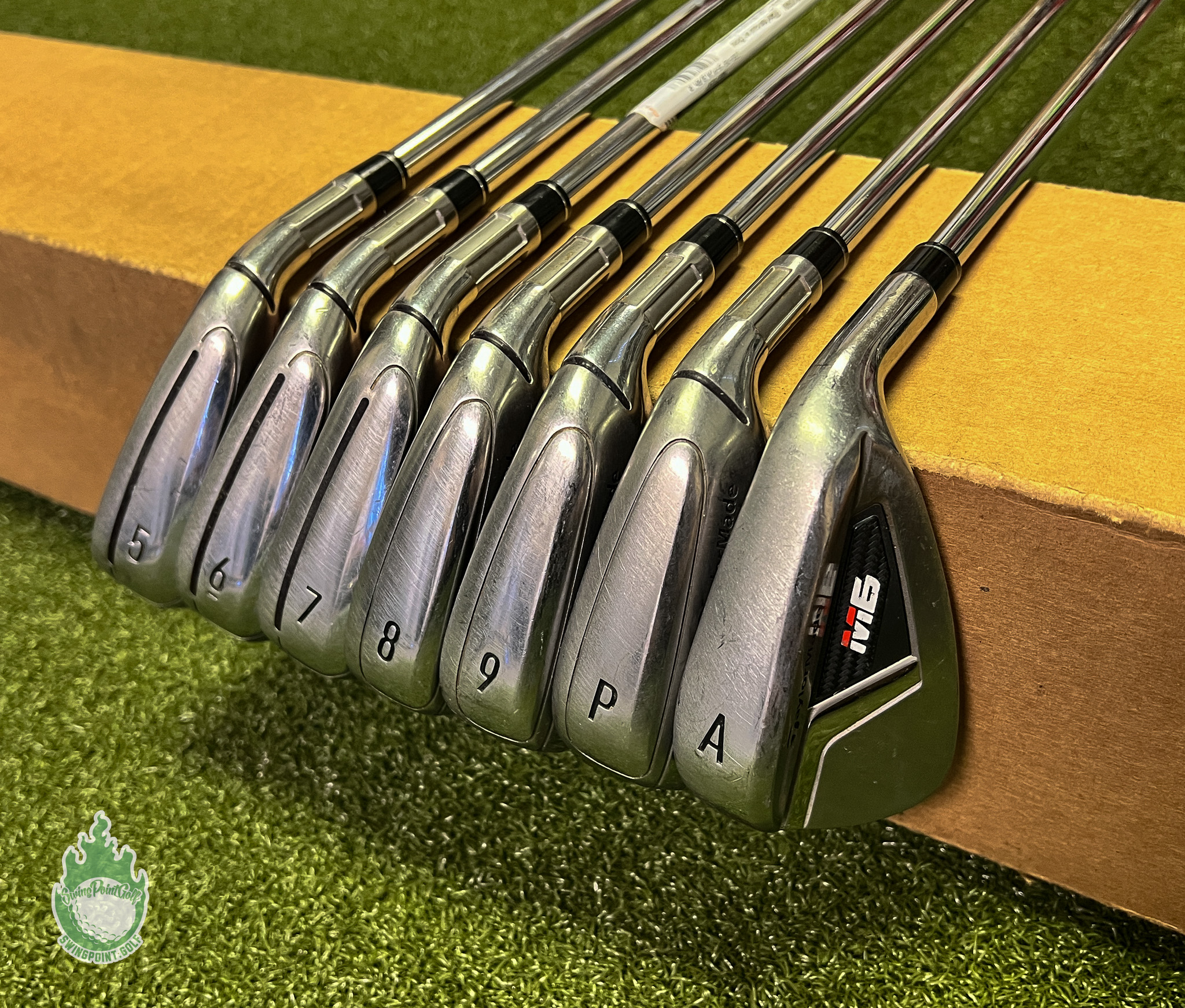 Used RH TaylorMade M6 Irons 5-PW/AW KBS MAX 85g Regular Flex Steel