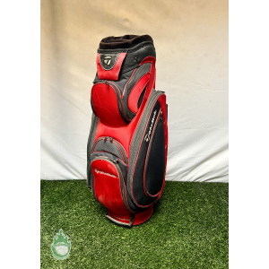 Used TaylorMade Cart Carry Golf Bag 6-way Red with Rainhood Ships Free
