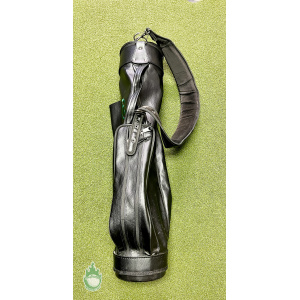 Used Jones Sports Co. Black Vinyl Sunday Golf Bag 3-Way Divider IC Logo