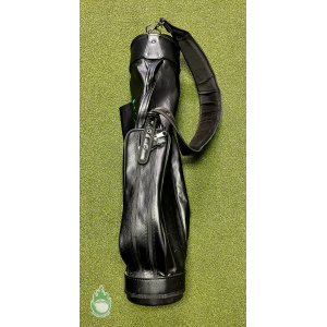 Used Jones Sports Co. Black Vinyl Sunday Golf Bag 3-Way Divider IC Logo