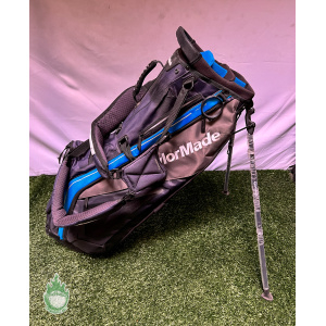 Used TaylorMade Cart Carry Stand Golf Bag 5-Way Blue/Gray/Black Cascata Rental