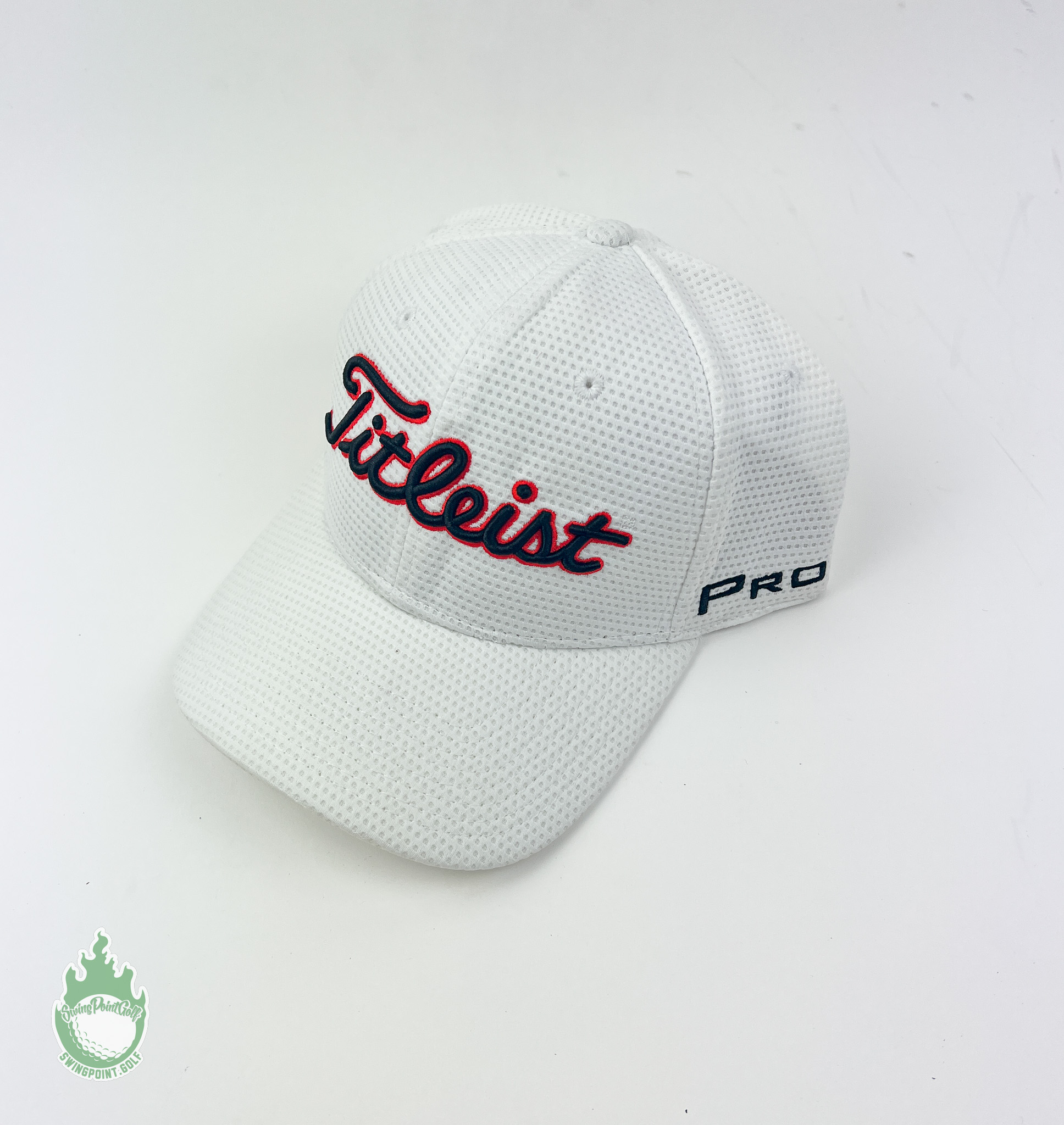 new-w-o-tags-titleist-pro-v1-fitted-hat-l-xl-golf-white-w-black