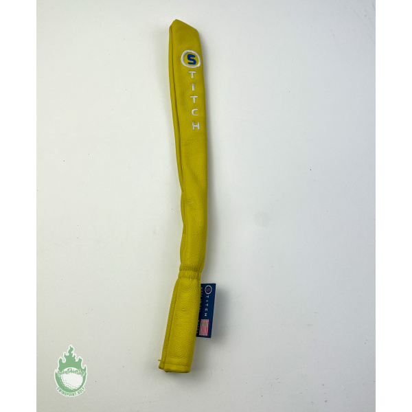 Used Stitch Golf Leather Yellow Alignment Stick Cover
