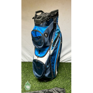 Used Izzo 14-Way Cart/Carry Golf Bag with Power Pockets Blue & Black