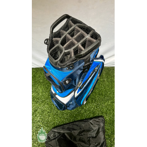 Used Izzo 14-Way Cart/Carry Golf Bag with Power Pockets Blue & Black