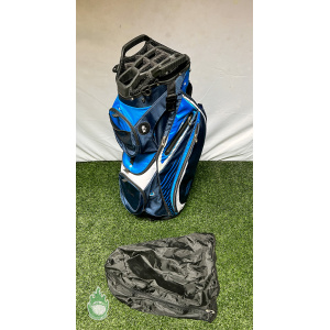 Used Izzo 14-Way Cart/Carry Golf Bag with Power Pockets Blue & Black