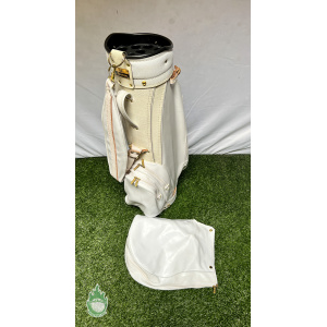 Used Vintage MacGregor White Golf Bag 14-way 5 Pockets Ships Free