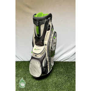 Used Nike Golf 14-Way Cart/Carry Golf Bag Grey/Green No Rainhood Ships Free