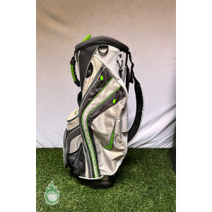 Used Nike Golf 14-Way Cart/Carry Golf Bag Grey/Green No Rainhood Ships Free