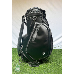 Used Black Vessel Golf Staff Bag with Rainhood & Strap 6 Dividers