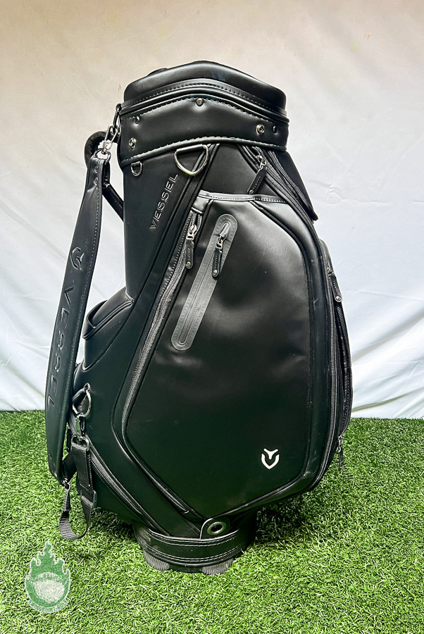 Used Black Vessel Golf Staff Bag with Rainhood & Strap 6