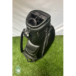 Used Black Vessel Golf Staff Bag with Rainhood & Strap 6 Dividers