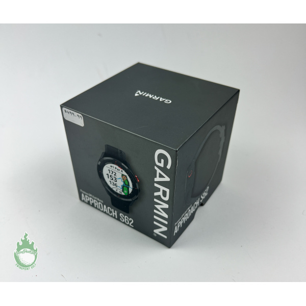 New Garmin Approach S62 Watch Golf Rangefinder Black Bezel Black Silicone Band