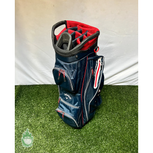 Used Callaway X-Series 14-Way Golf Cart Carry Golf Bag Blue/Red Ships Free