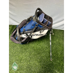 Used TaylorMade Cart Carry Stand Golf Bag 5-Way Blue/Black/White Cascata Rental