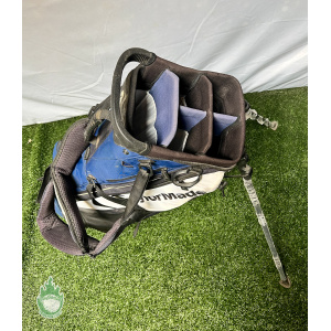 Used TaylorMade Cart Carry Stand Golf Bag 5-Way Blue/Black/White Cascata Rental