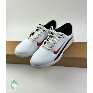 Preowned White/Red Nike Fitsole Golf Shoes Men's Size 9.5