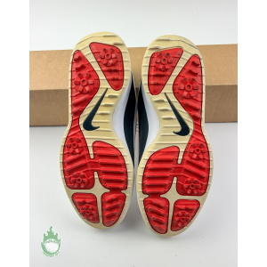 Preowned White/Red Nike Fitsole Golf Shoes Men's Size 9.5
