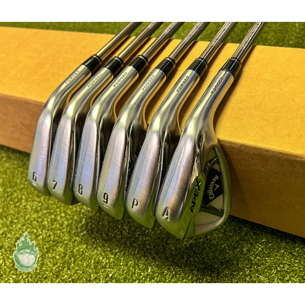 Used Callaway APEX Forged '21 Irons 6-PW/AW recoil ZT9 Stiff Graphite Golf Set