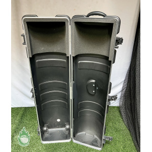 Used SKB Black Golf Bag Travel Case Hardshell with Wheels and Handles- No Key