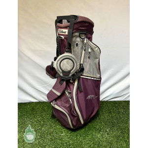 Used Titleist Golf Cart/Carry Stand Bag 4-Way Purple Dual Straps & Rainhood