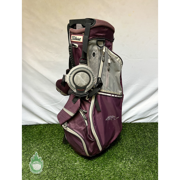 Used Titleist Golf Cart/Carry Stand Bag 4-Way Purple Dual Straps & Rainhood