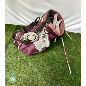 Used Titleist Golf Cart/Carry Stand Bag 4-Way Purple Dual Straps & Rainhood