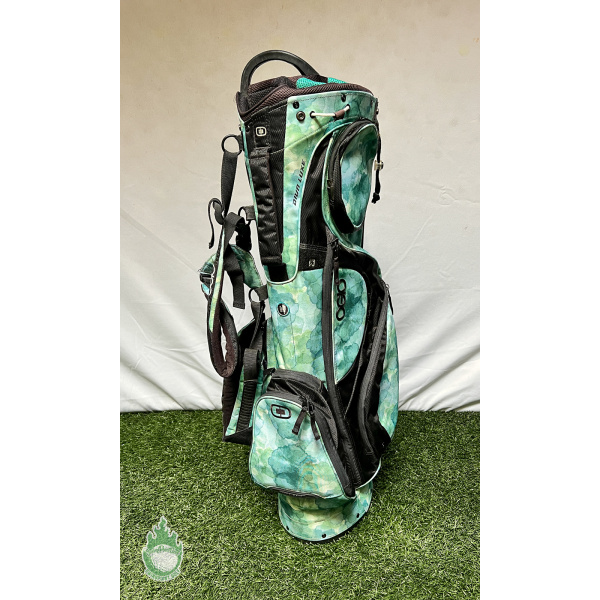 Pre Owned OGIO 8-Way Golf Stand Bag Diva Luxe Carry Black/Green No Rainhood