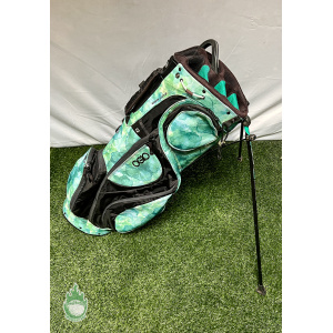 Pre Owned OGIO 8-Way Golf Stand Bag Diva Luxe Carry Black/Green No Rainhood