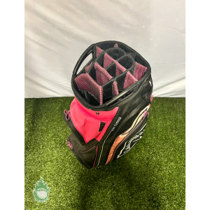 Used Right Handed Callaway CHEV ORG 14 Way Golf Cart Carry Bag Pink/Black