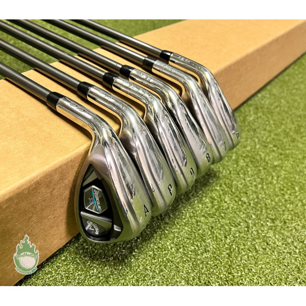 Used LH Callaway Rogue X Irons 6-PW/AW Synergy 60g Senior Graphite Golf Set