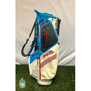 Used Ping Hoofer Golf Cart/Carry Stand Bag 5-Way Divided W/ Straps & Rainhood