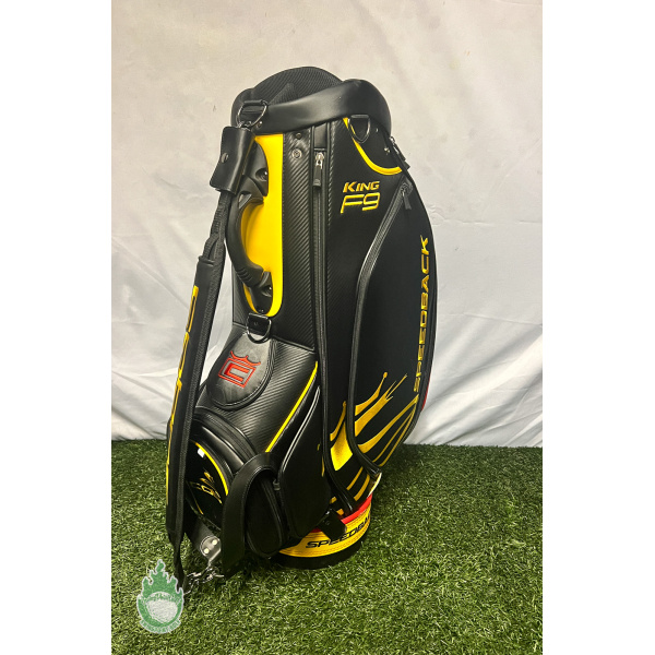 Used Embroidered Fowler Cobra King F9 6-Way Golf Staff Bag Black w/ Rainhood