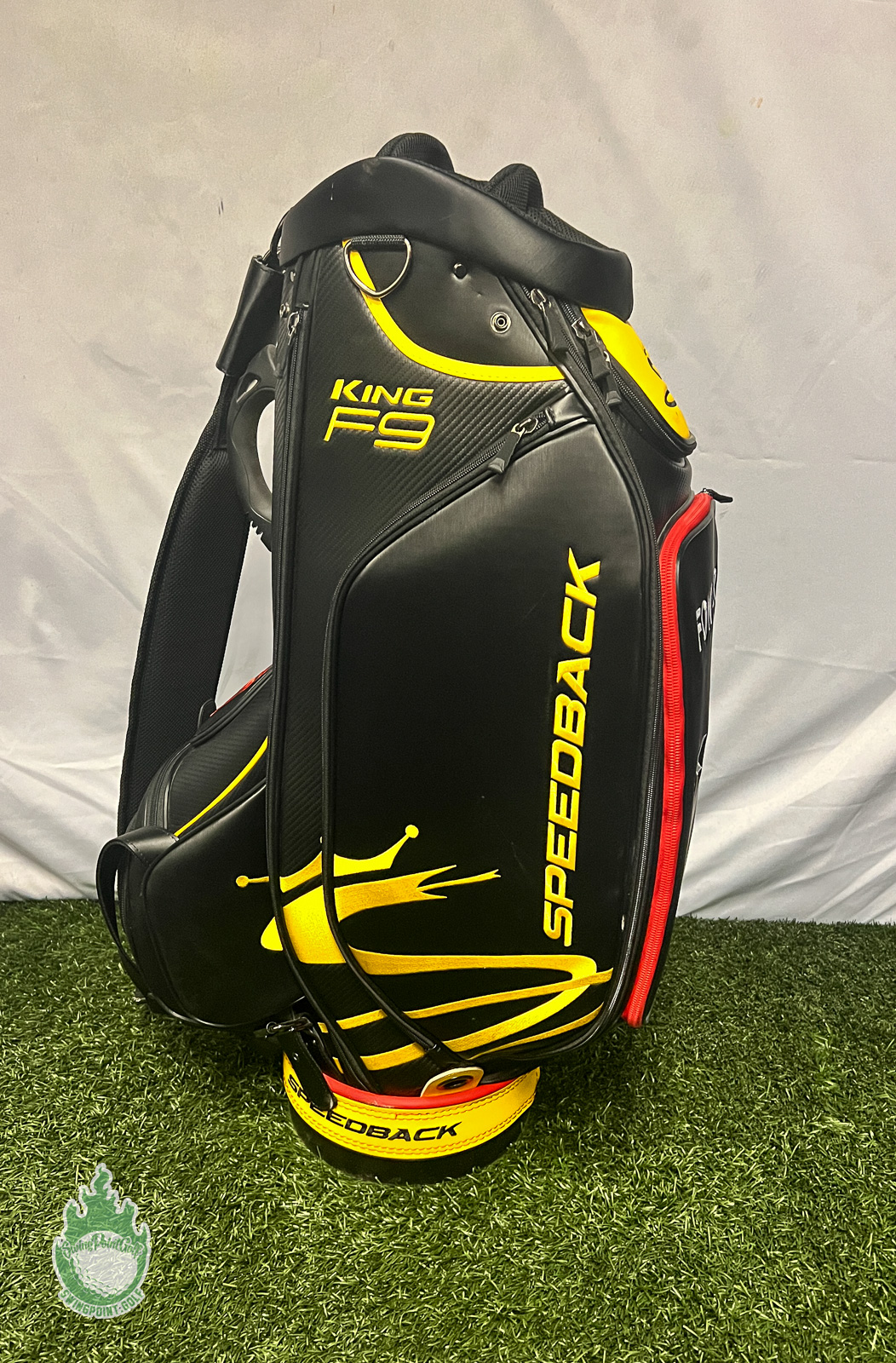 Used Embroidered Fowler Cobra King F9 6-Way Golf Staff Bag Black w