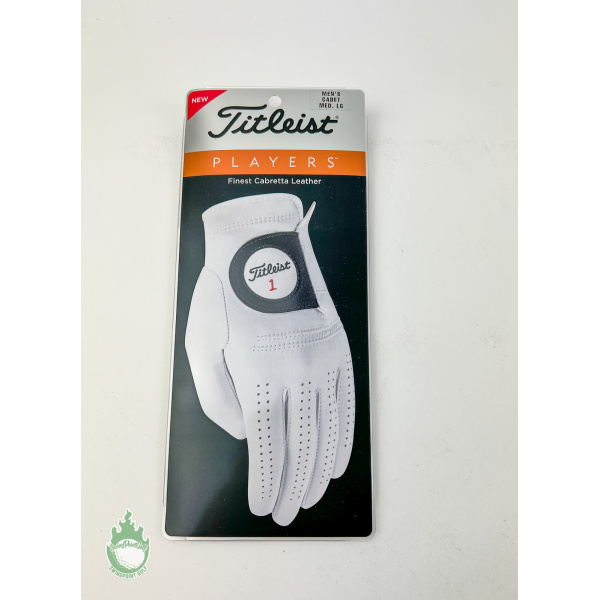 New Titleist Golf Players Men's Left Cadet Leather Medium Large White Glove