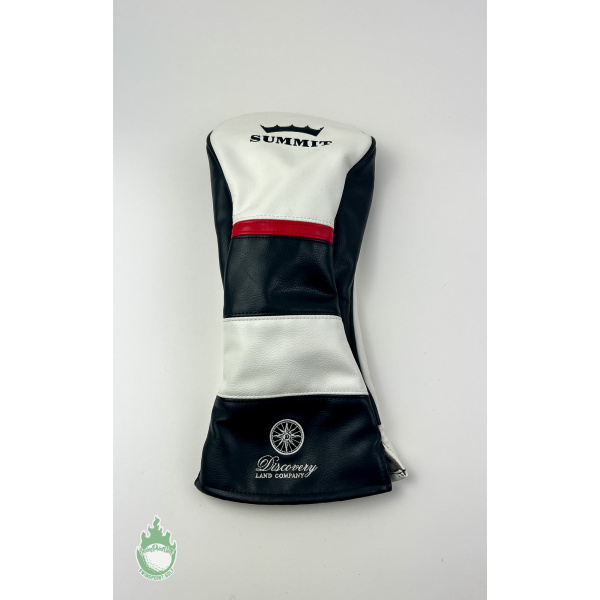 PRG Summit Black/White Discovery Land Company Leather Driver Headcover