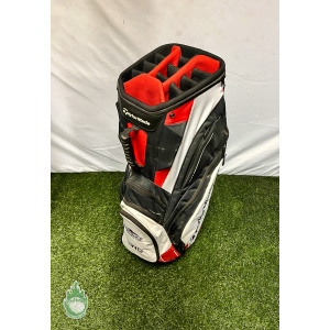 Used TaylorMade Cart Carry Golf Bag 14-way Black/Red/White Ships