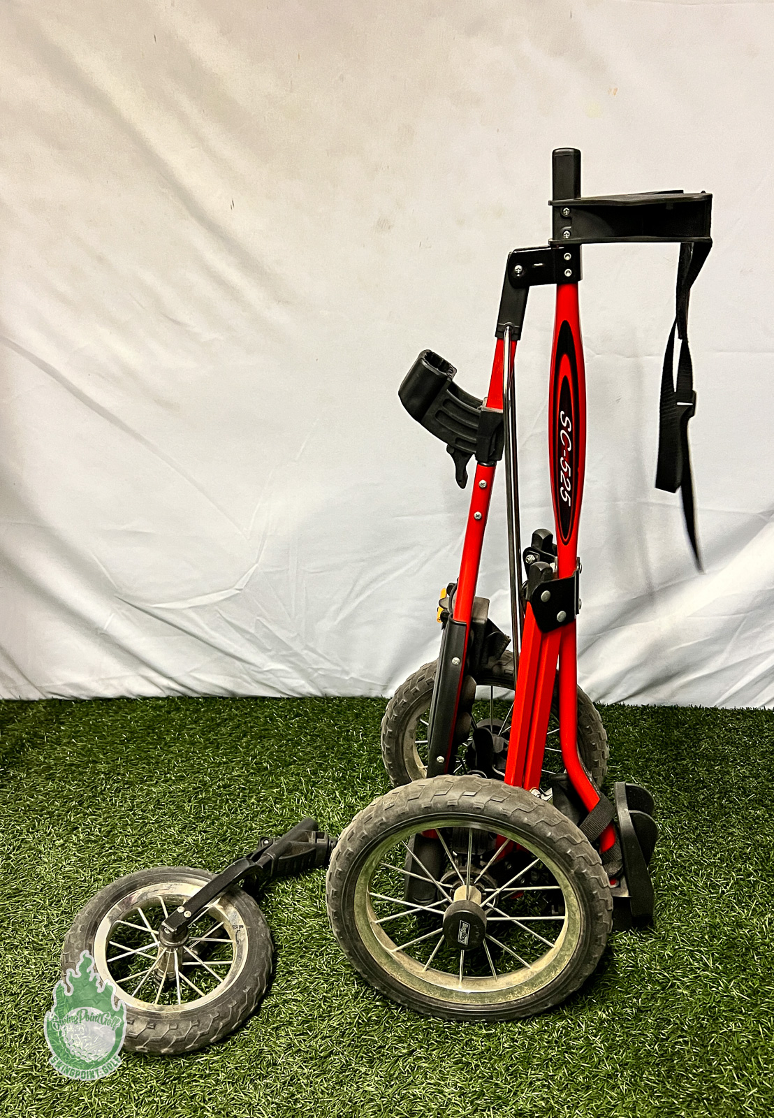 Bag Boy SC-525 3 Wheel Golf Red Push Cart Ships Free Score Card