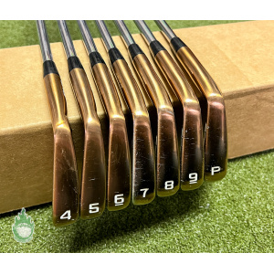 Used Cobra King RF Forged MB Copper Irons 4-PW $-Taper 120 Stiff Steel Golf Set