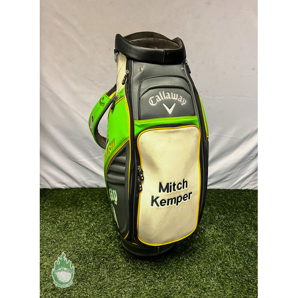 Used Callaway Epic Flash Tour Staff Golf Cart Carry Bag White/Green Embroidered